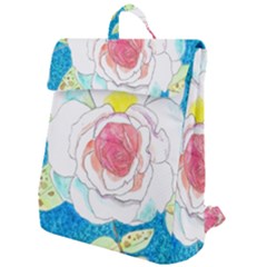 Favorite Rose Watercolor   Flap Top Backpack by okhismakingart
