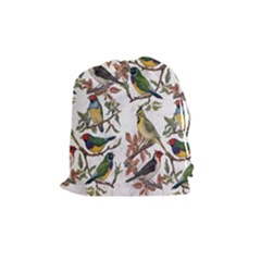 Vintage Birds Drawstring Pouch (medium) by Valentinaart