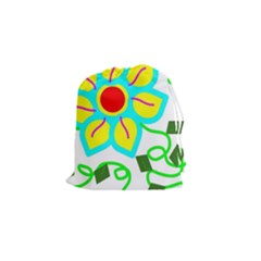 Digital Flower Drawstring Pouch (small) by okhismakingart