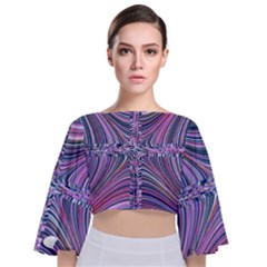 Electric Field Art Ix Tie Back Butterfly Sleeve Chiffon Top by okhismakingart