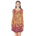 Electric Field Art LV Long Sleeve V-neck Flare Dress View1