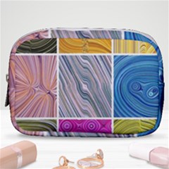 Electric Field Art Collage Ii Make Up Pouch (small) by okhismakingart