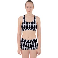 Cat Silouette Pattern Work It Out Gym Set by snowwhitegirl