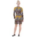 Abstract: Candle and Nail Polish Button Long Sleeve Dress View2