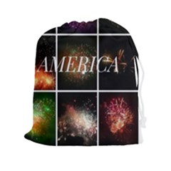 America Drawstring Pouch (xxl) by okhismakingart