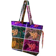 Sideways Sumac Collage Drawstring Tote Bag by okhismakingart