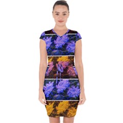 Primary Color Queen Anne s Lace Capsleeve Drawstring Dress  by okhismakingart