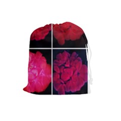 Geranium Collage Drawstring Pouch (large) by okhismakingart