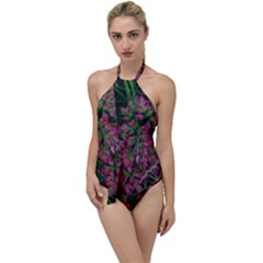 Pink-fringed Leaves Go With The Flow One Piece Swimsuit by okhismakingart