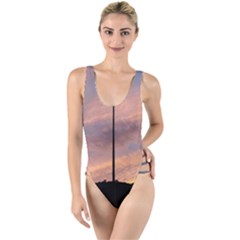 Parking Lot Sunset High Leg Strappy Swimsuit by okhismakingart