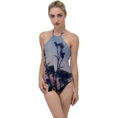Hazy Thistles Go With The Flow One Piece Swimsuit by okhismakingart