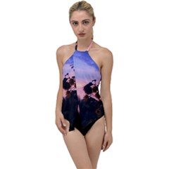 Sunflower Sunset Ii Go With The Flow One Piece Swimsuit by okhismakingart