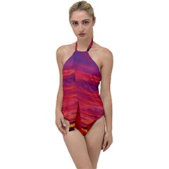 Warm Landscape Go With The Flow One Piece Swimsuit by okhismakingart