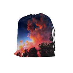 Deep Blue Sunset Drawstring Pouch (large) by okhismakingart