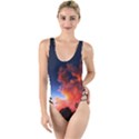 Deep Blue Sunset High Leg Strappy Swimsuit View1