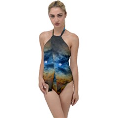Rainbow Sun Go With The Flow One Piece Swimsuit by okhismakingart