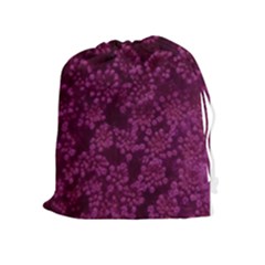 Dark Pink Queen Anne s Lace (up Close) Drawstring Pouch (xl) by okhismakingart