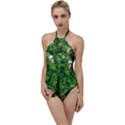 Red and White Park Flowers Go with the Flow One Piece Swimsuit View1