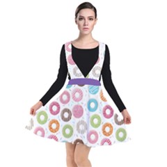 Donut Pattern With Funny Candies Plunge Pinafore Dress by genx
