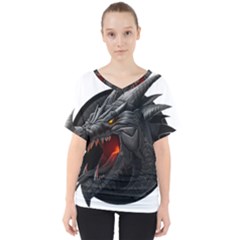 Dragon City V-neck Dolman Drape Top by Sudhe
