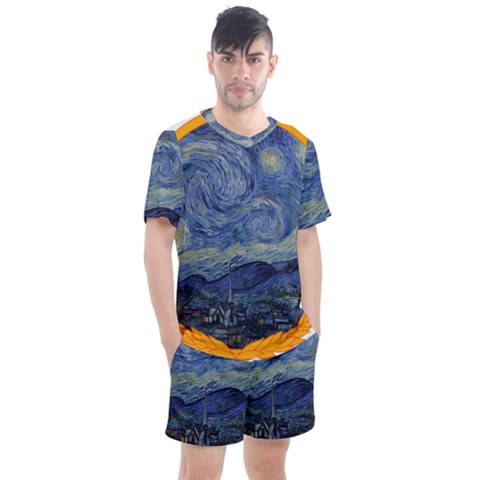 The Starry Night Starry Night Over The Rhne Pain Men s Mesh Tee And Shorts Set by Sudhe