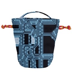 Circuit Pcb Tile Tiling Computer Drawstring Bucket Bag by Pakrebo