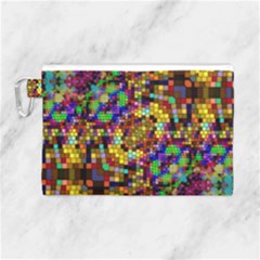 Color Mosaic Background Wall Canvas Cosmetic Bag (large) by Pakrebo