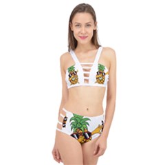 Dabbing Pineapple Sunglasses Shirt Aloha Hawaii Beach Gift Cage Up Bikini Set by SilentSoulArts