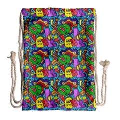 Graffiti 3 1 Drawstring Bag (large) by ArtworkByPatrick