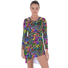 Graffiti 3 2 Asymmetric Cut-out Shift Dress by ArtworkByPatrick