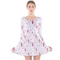 Ice Cream Cones Watercolor with fruit berries and cherries summer pattern Long Sleeve Velvet Skater Dress View1