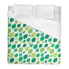 Leaves Green Modern Pattern Naive Retro Leaf Organic Duvet Cover (full/ Double Size) by genx