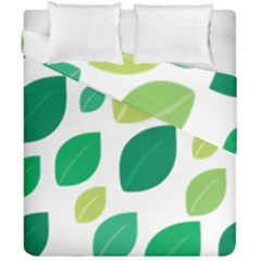 Leaves Green Modern Pattern Naive Retro Leaf Organic Duvet Cover Double Side (california King Size) by genx