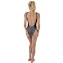 Odin on his Throne with ravens wolf on black stone texture High Leg Strappy Swimsuit View2