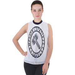 Thor Hammer With Runes Valhalla Tristella Viking Norse Mythology Mjolnir  Mock Neck Chiffon Sleeveless Top by snek