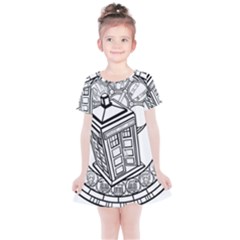 Bad Wolf Tardis Art Drawing Doctor Who Kids  Simple Cotton Dress by Sudhe