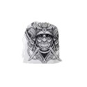 Drawing Samurai Tattoo Sketch Japanese Samurai Drawstring Pouch (Small) View2