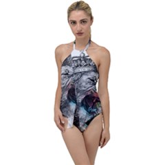 Lion King Head Go With The Flow One Piece Swimsuit by Sudhe