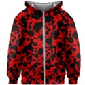 Black and Red Leopard Style Paint Splash Funny Pattern Kids  Zipper Hoodie Without Drawstring View1