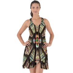 Church Window Rosette Glass Window Show Some Back Chiffon Dress by Pakrebo