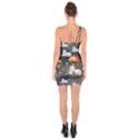 Cute Little Fairy With Unicorn, Pattern Design One Soulder Bodycon Dress View2