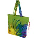 Abstract Pattern Lines Wave Drawstring Tote Bag View1
