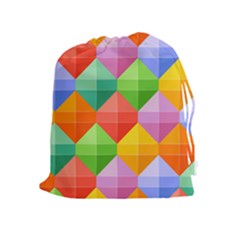 Background Colorful Geometric Triangle Rainbow Drawstring Pouch (xl) by HermanTelo