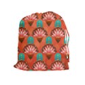 Background Floral Pattern Red Drawstring Pouch (XL) View1