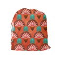 Background Floral Pattern Red Drawstring Pouch (XL) View2