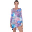 Abstract clouds and moon Asymmetric Cut-Out Shift Dress View1