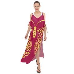 Butterfly Insect Bug Decoration Maxi Chiffon Cover Up Dress by HermanTelo
