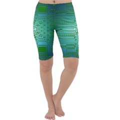 Board Conductors Circuits Cropped Leggings  by HermanTelo