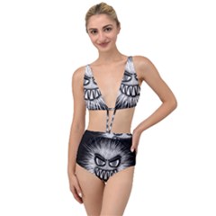 Monster Black White Eyes Tied Up Two Piece Swimsuit by HermanTelo