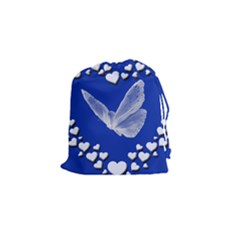 Heart Love Butterfly Mother S Day Drawstring Pouch (small) by HermanTelo